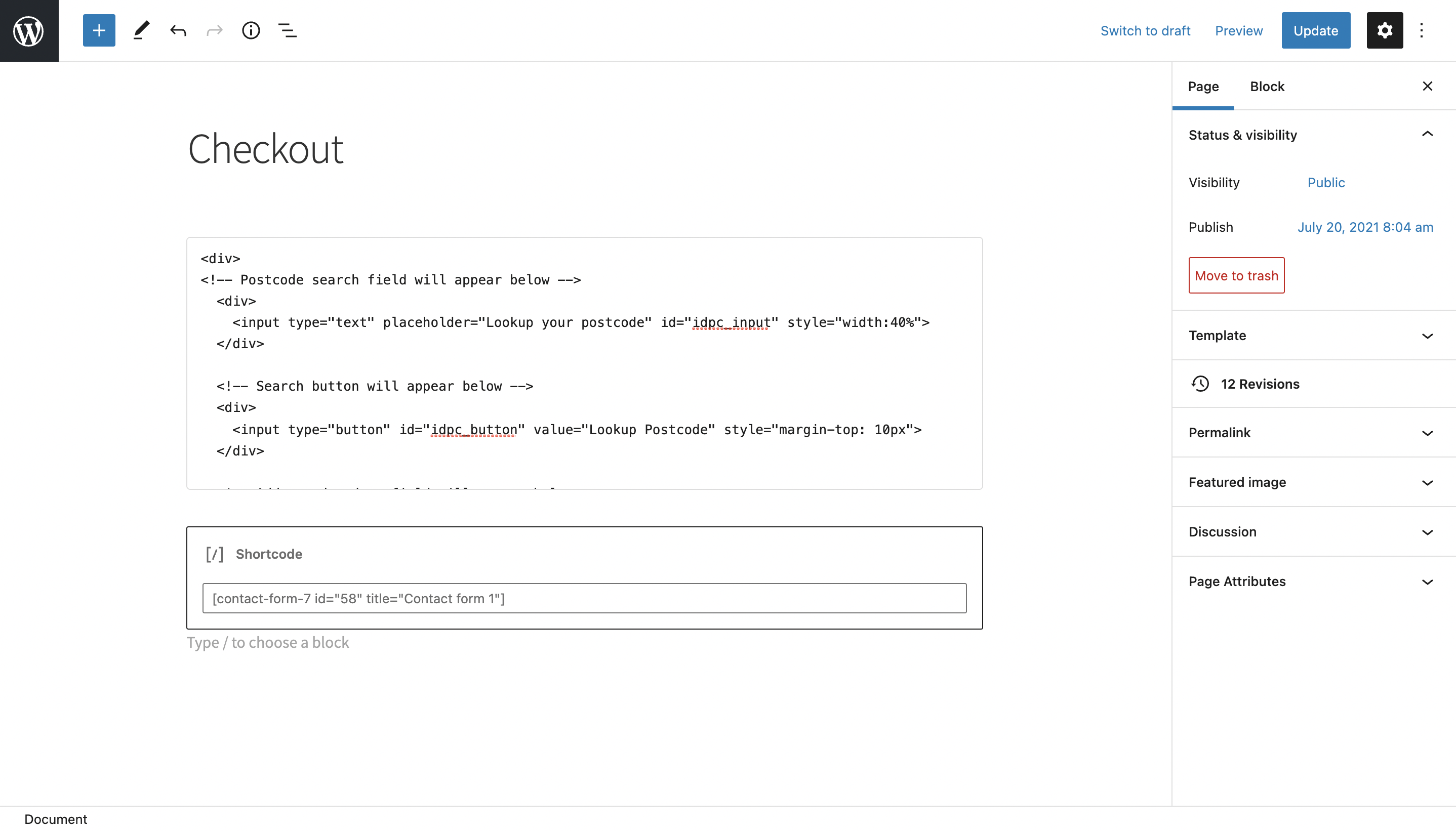 Add Postcode Lookup HTML Elements