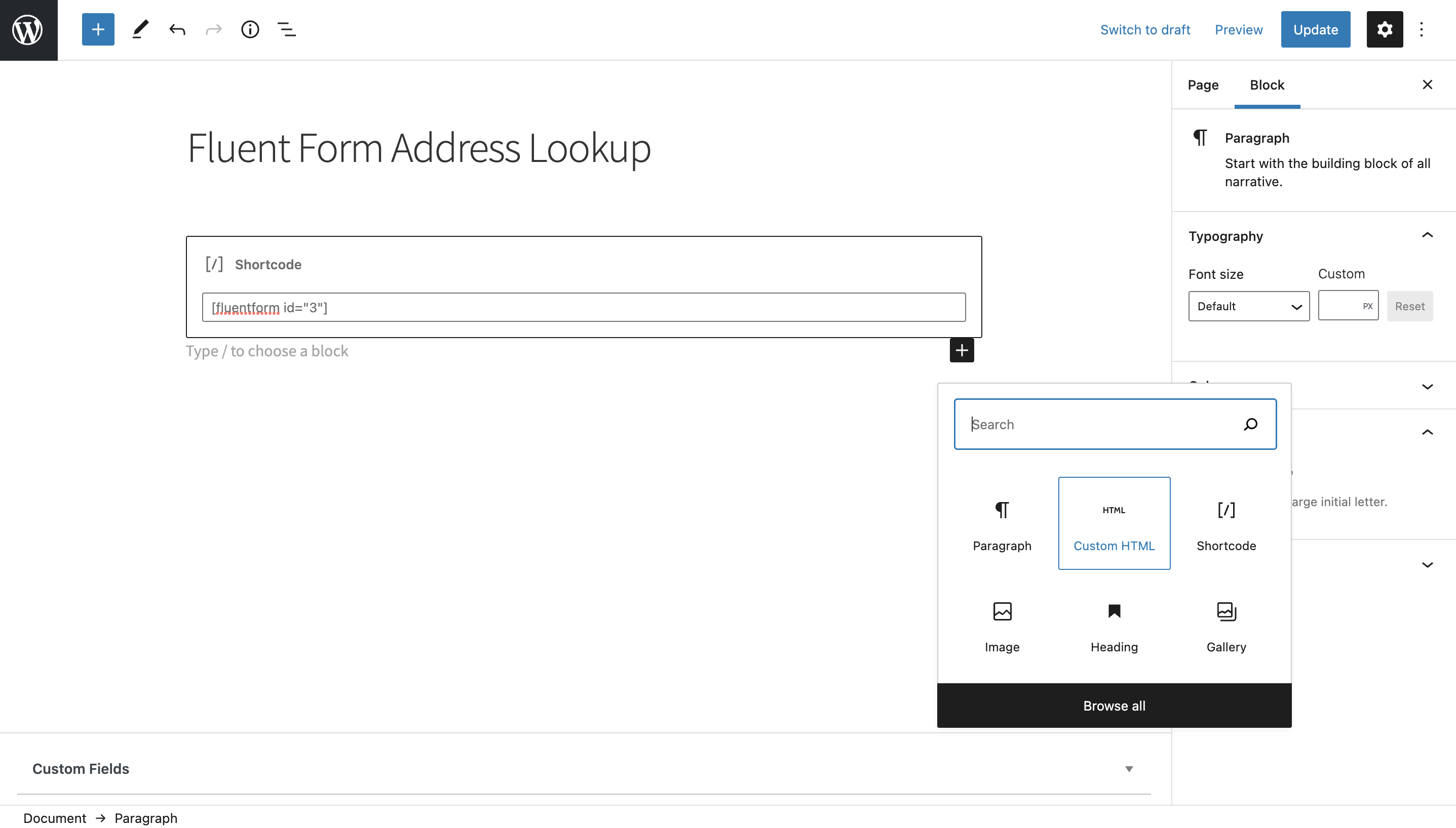 Custom HTML block-screenshot