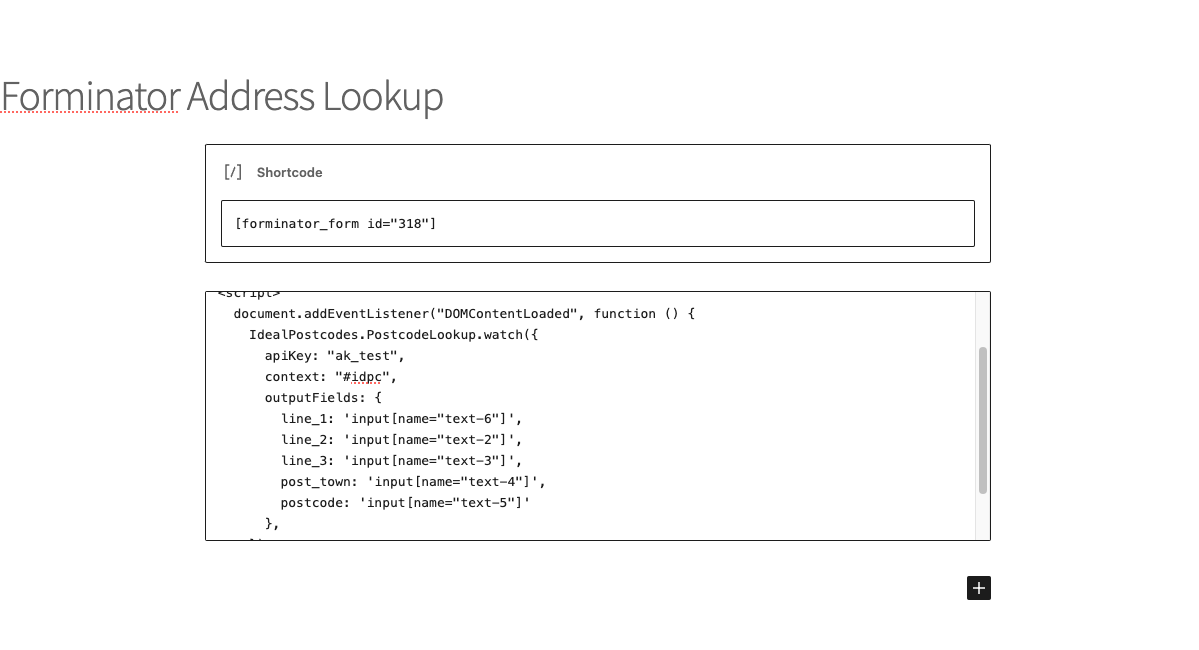 Enter script into the code editor-screenshot