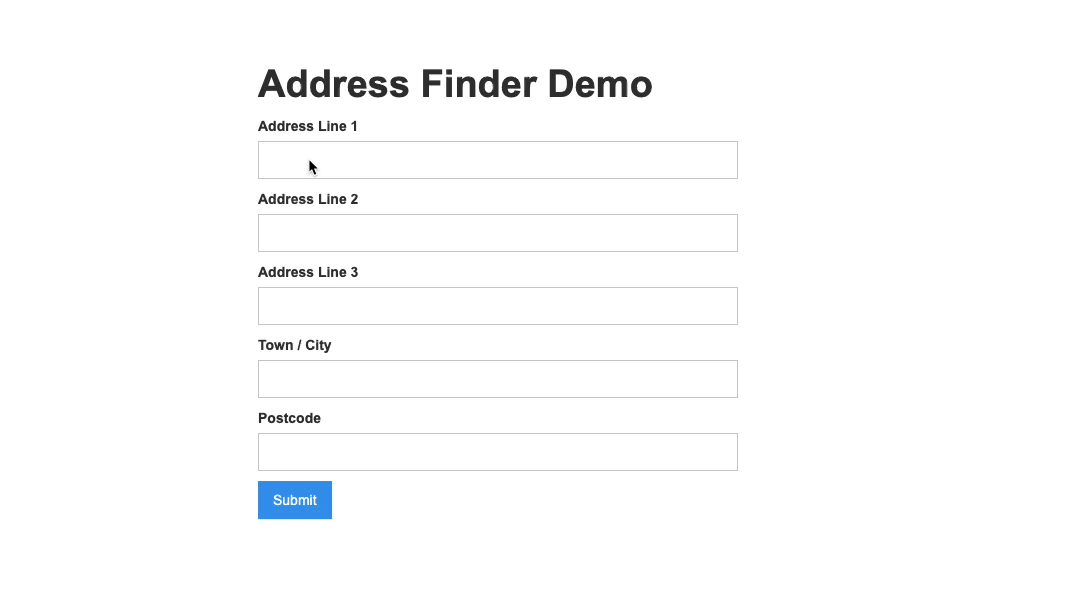 Webflow Integration Address Finder Demo